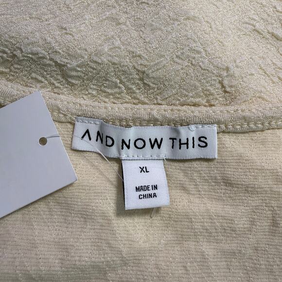 And Now This Textured Knit Crop Top Tanl Size XL Beige Minimalistic Cottagecore - Picture 5 of 8